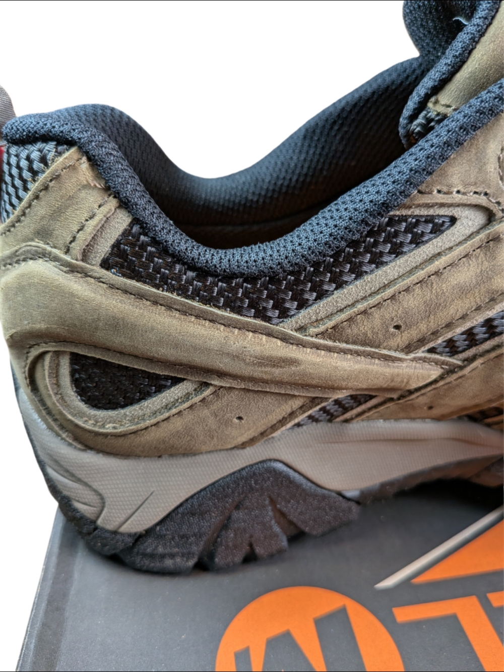 👀 Merrell Moab 2 Vent WTPF CT Comp Toe Work Shoe Boots Size 10 J15774 Boulder - Picture 8 of 9